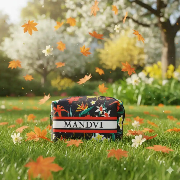 Personalised Floral Printed Box Pouch