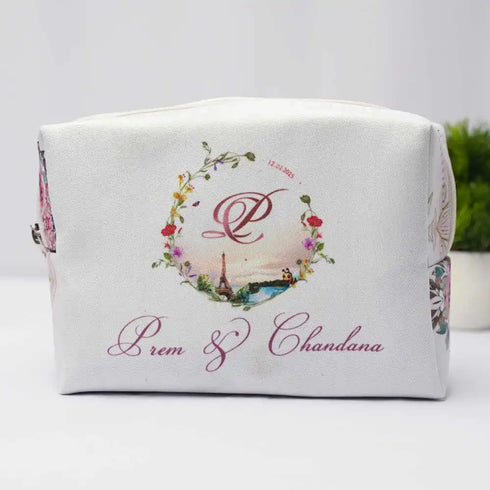Personalised Floral Printed Box Pouch for Women