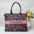 Pink Roses Stripes Printed Customised Box Tote Bag - Uncommongifts.in