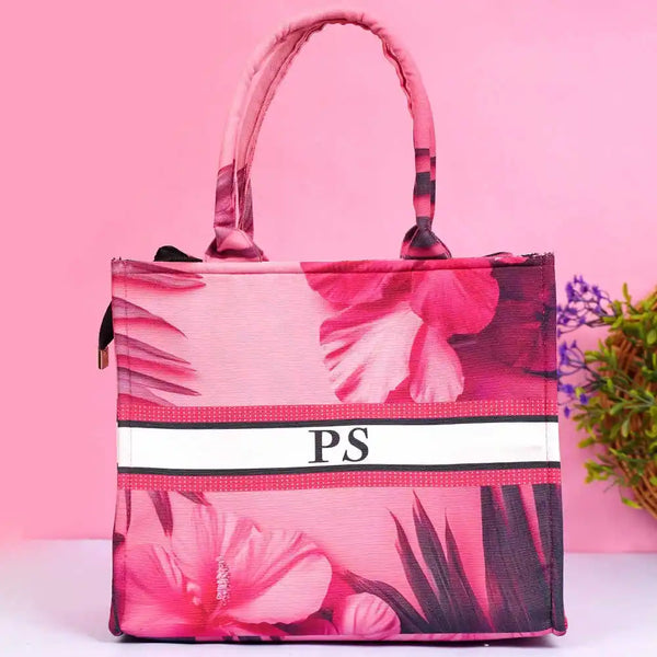 Personalised Floral Printed Box Tote Bag