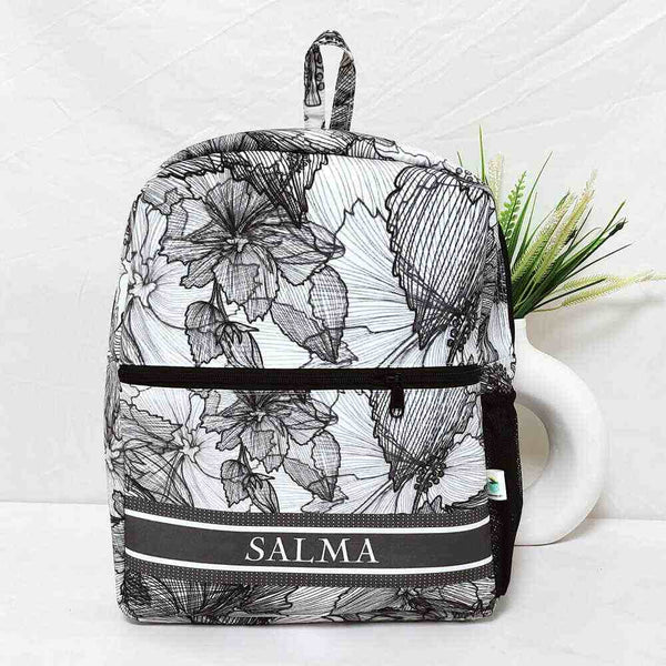 Personalised Floral Printed Kids Bag Pack
