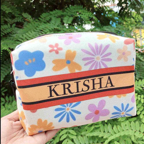 Personalised Floral Printed Kids Box Pouch