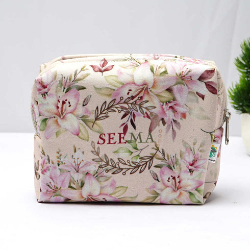 Personalised Floral Printed Box Pouch