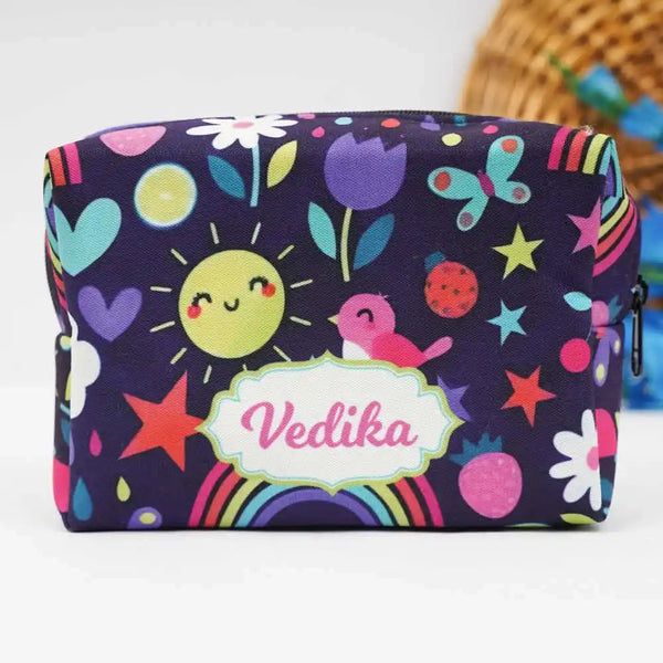 Personalised Floral Printed Kids Box Pouch