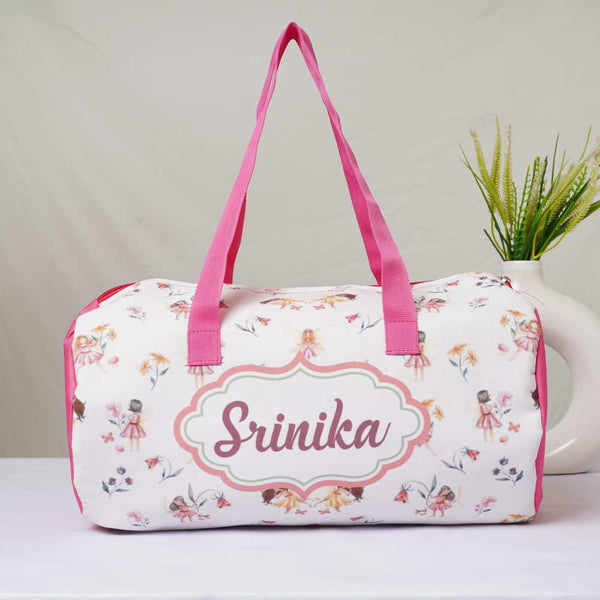 Personalised Floral Printed Kids Duffle Bag