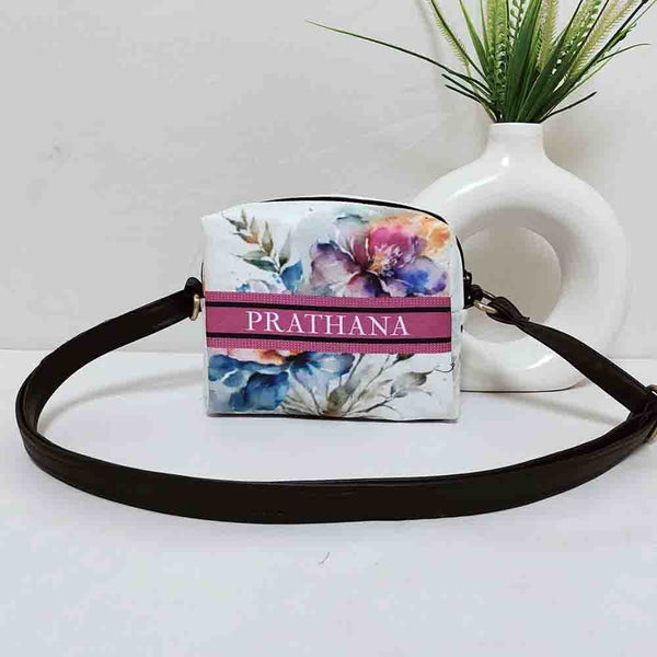 Personalised Floral Printed Kids Sling Bag