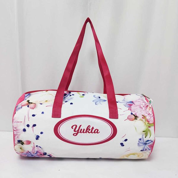 Personalised Floral Printed Kids Swimming Duffle Bag
