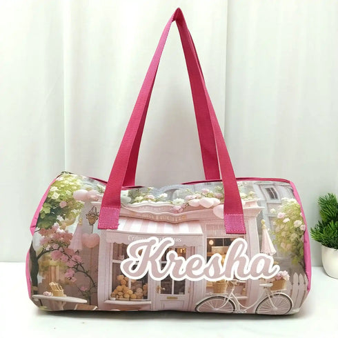 Personalised Floral Printed Kids Swimming Duffle Bag