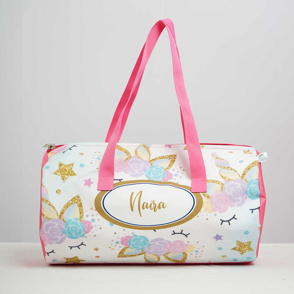 Personalised Floral Printed Kids Swimming Duffle Bag