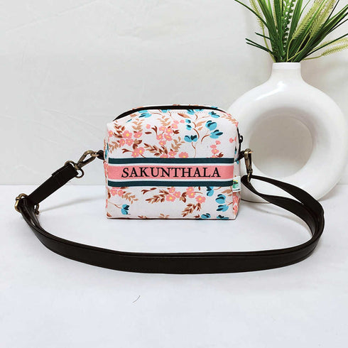 Personalised Floral Printed Sling Bag