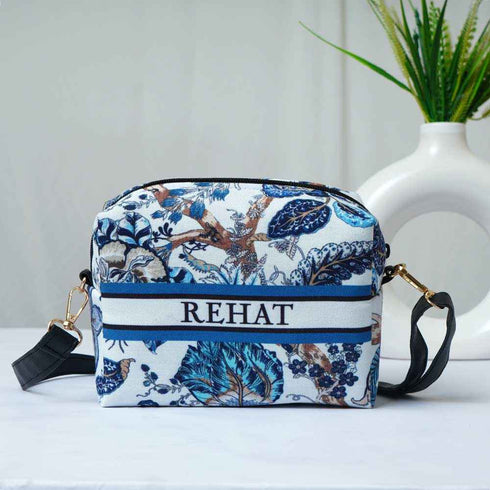 Personalised Floral Printed Sling Bag