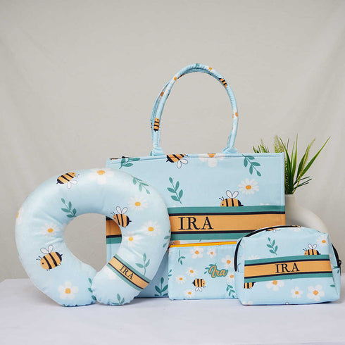 Personalised Floral's Printed Kids Box Bag Combo Gift Set