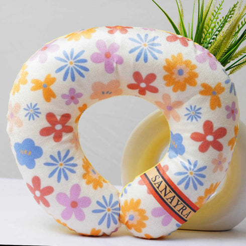 Personalised Florals Printed Kids Neck Pillow