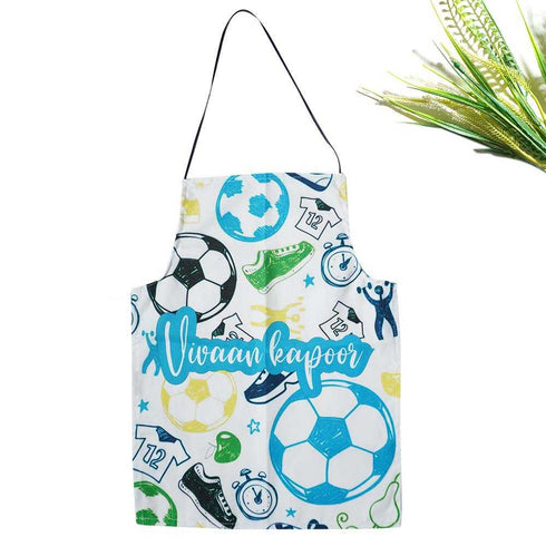Personalised Football Printed Canvas Cotton Kitchen Apron
