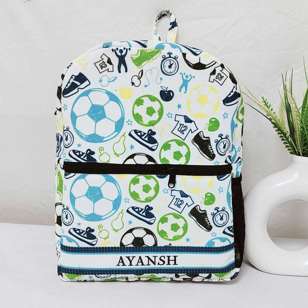 Personalised Football Printed Kids Bag Pack