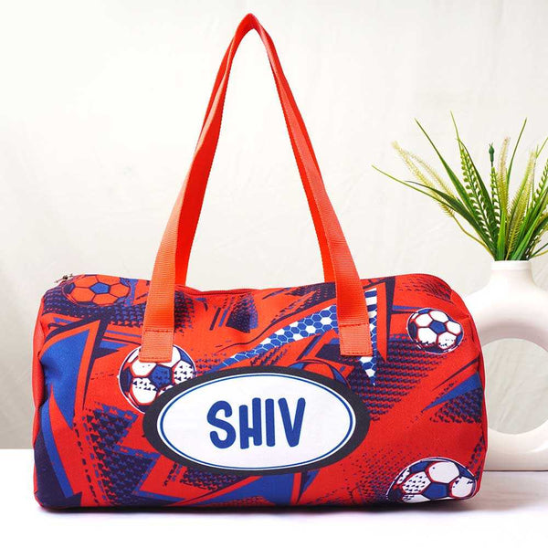 Personalised Football Printed Kids Duffle Bag