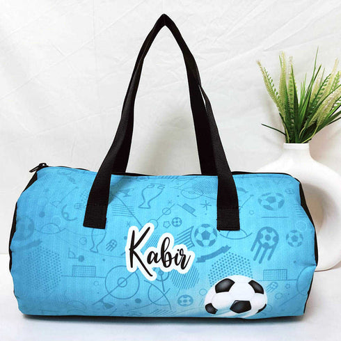 Personalised Football Printed Kids Duffle Bag