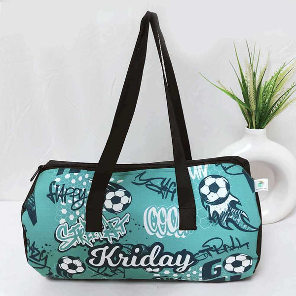 Personalised Football Printed Kids Duffle Bag