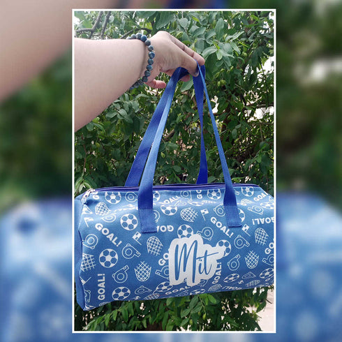 Personalised Football Printed Kids Duffle Bag