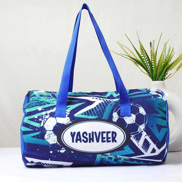 Personalised Football Printed Kids Duffle Bag
