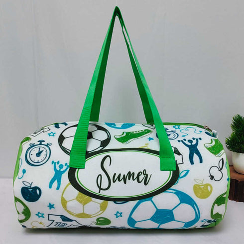 Personalised Football Printed Kids Swimming Duffle Bag