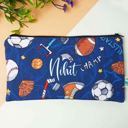 Personalised Football Printed Kids Pencil Pouch