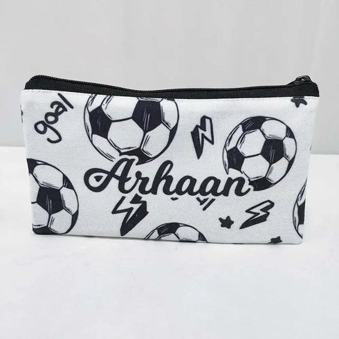 Personalized Football Printed Pencil Pouch for Kids