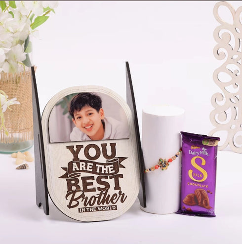 Personalised Frame with Rakhi Gift Set