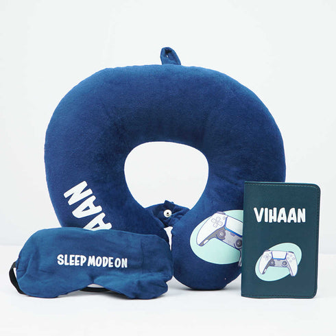 Personalised Game Printed Kids Neck Pillow Combo Gift Set
