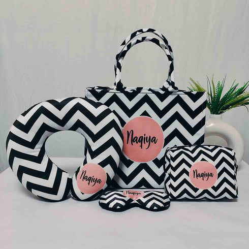 Personalised Geometric Printed Box Bag Combo Gift Set