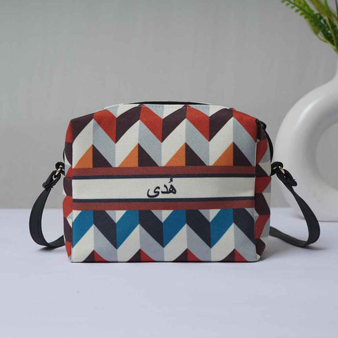 Personalised Geometric Printed Sling Bag