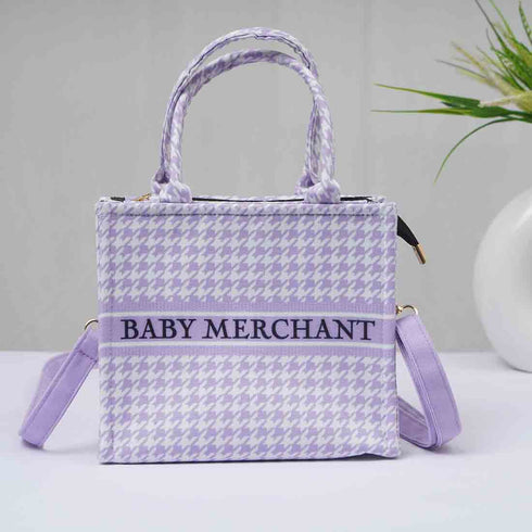 Personalised Geometric Purple Printed Sling Bag