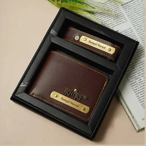 Personalised Gift Combo Men's Wallet With Charm - Black