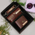Personalised Gift Combo Men's Wallet With Charm - Dark Brown - Uncommongifts.in