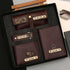 Personalised Gift Combo Men's Wallet With Charm - Dark Brown - Uncommongifts.in