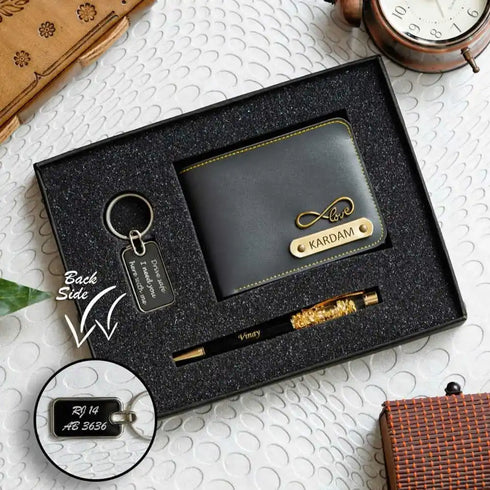 Personalised Gift Combo Men's Wallet With Charm