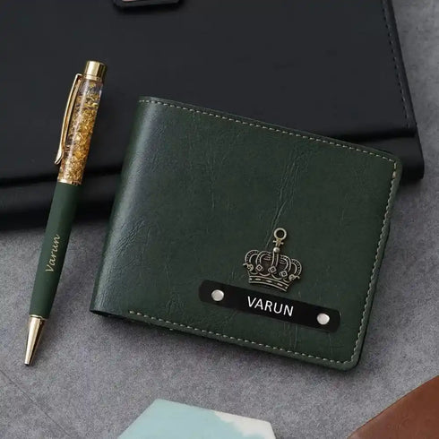 Personalised Gift Combo Men's Wallet With Charm - Tan
