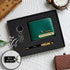 Personalised Gift Combo Men's Wallet With Charm - Olive - Uncommongifts.in