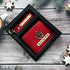 Personalised Gift Combo Men's Wallet With Charm - Red - Uncommongifts.in