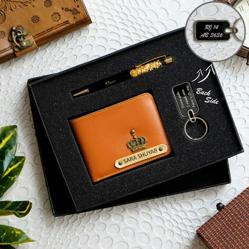 Personalised Gift Combo Men's Wallet With Charm