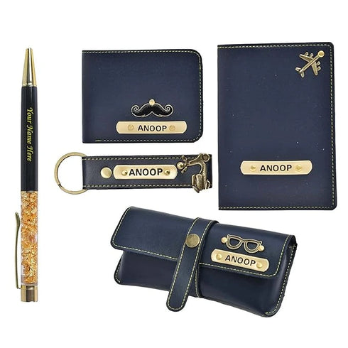 Personalised Gift Combo With Charm - Blue - Uncommongifts.in