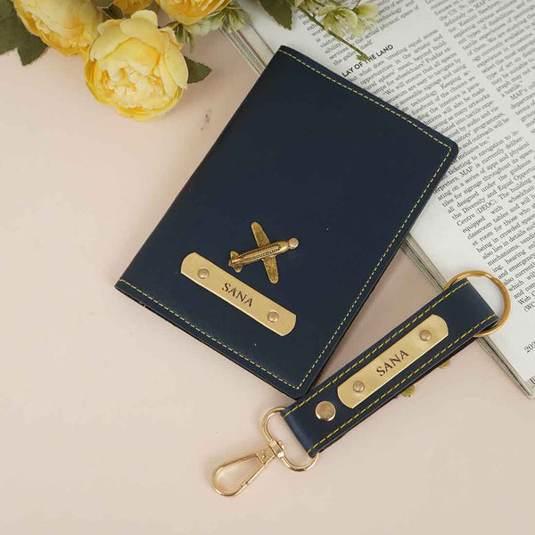 Personalised Gift Combo With Charm - Navy Blue - Uncommongifts.in