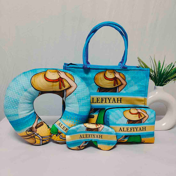 Personalised Girl Printed Box Bag Combo Gift Set