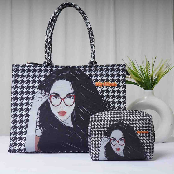 Personalised Girl Printed Box Tote Bag Combo Gift Set - Uncommongifts.in