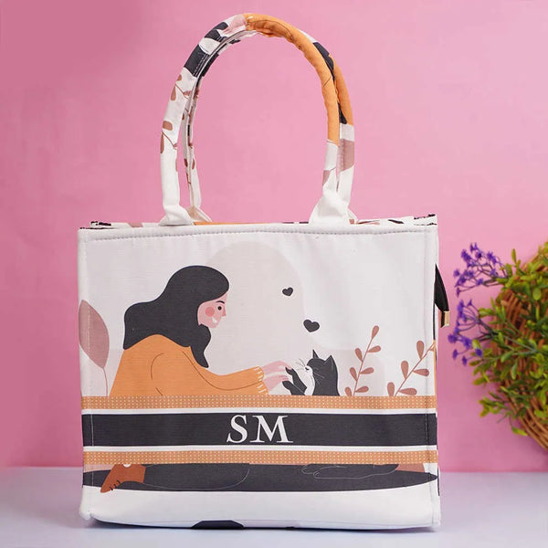 Personalised Girl Printed Box Tote Bag