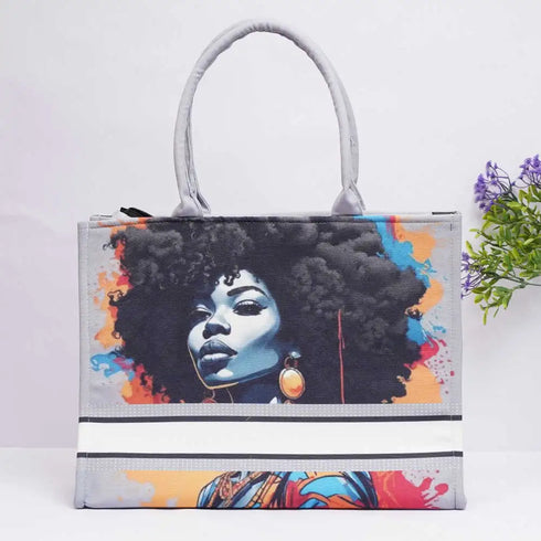 Personalised Girl Printed Box Tote Bag