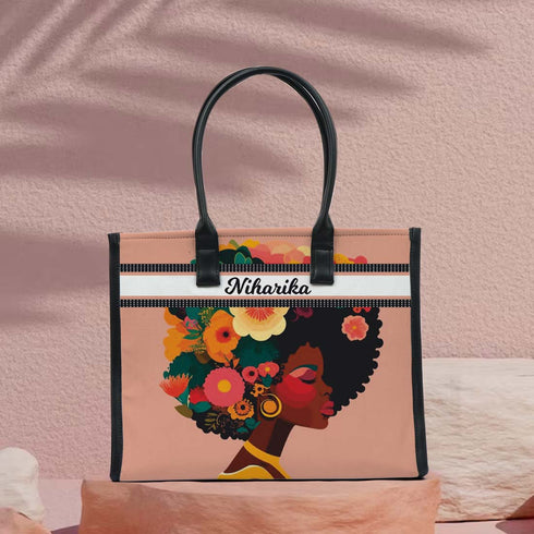 Personalised Girl Printed Box Tote Bag - Uncommongifts.in