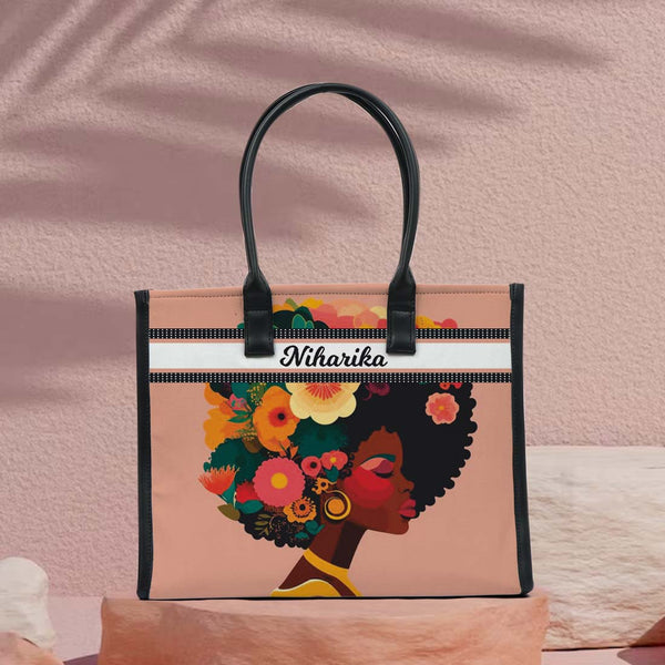 Personalised Girl Printed Box Tote Bag - Uncommongifts.in