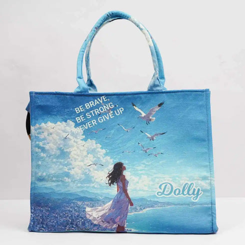 Personalised Girl Printed Box Tote Bag
