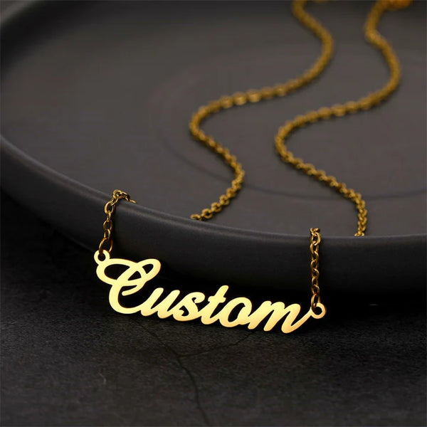 Personalised Gold Plated Name Pendant - Uncommongifts.in